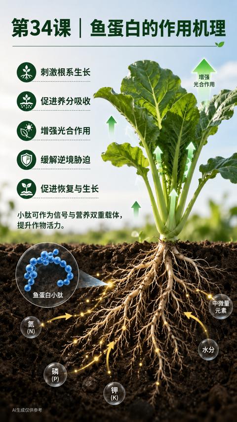 第34课 | 鱼蛋白的作用机理（小肽可作为信号与营养双重载体）｜华昇金玛植保系统课技术图