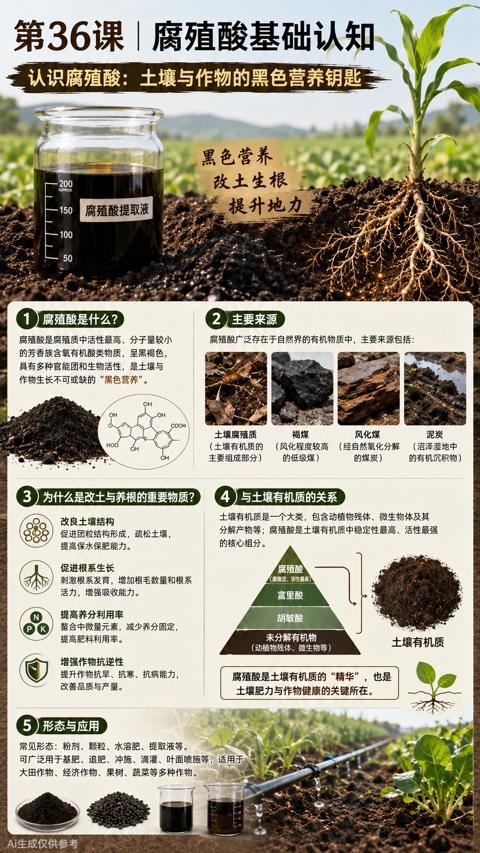 第36课 腐殖酸基础认知（分解产物等；腐殖酸是土壤有机质中稳定性最高、活性最强）｜华昇金玛植保系统课技术图