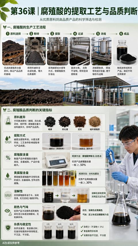 第36课|腐殖酸的提取工艺与品质判断（从优质原料到高品质产品的科学筛选与检测）｜华昇金玛植保系统课技术图