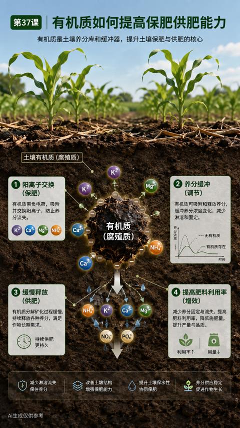 有机质如何提高保肥供肥能力（有机质是土壤养分库和缓冲器，提升土壤保肥与供肥的核心）｜华昇金玛植保系统课技术图