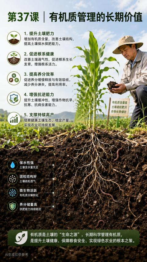 第37课| 有机质管理的长期价值（是提升土壤健康、保障粮食安全、实现绿色农业的根本之策）｜华昇金玛植保系统课技术图