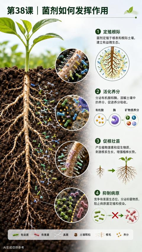 第38课 | 菌剂如何发挥作用（竞争有害菌生态位，分泌抑菌物质）｜华昇金玛植保系统课技术图