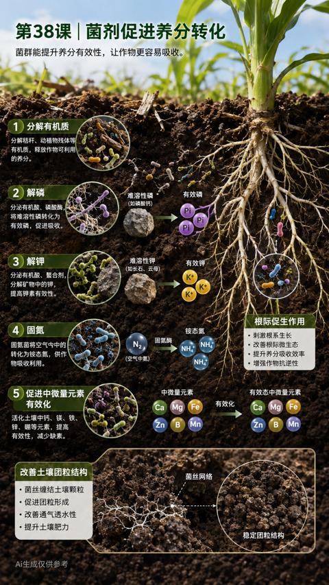 第38课| 菌剂促进养分转化（菌群能提升养分有效性，让作物更容易吸收）｜华昇金玛植保系统课技术图