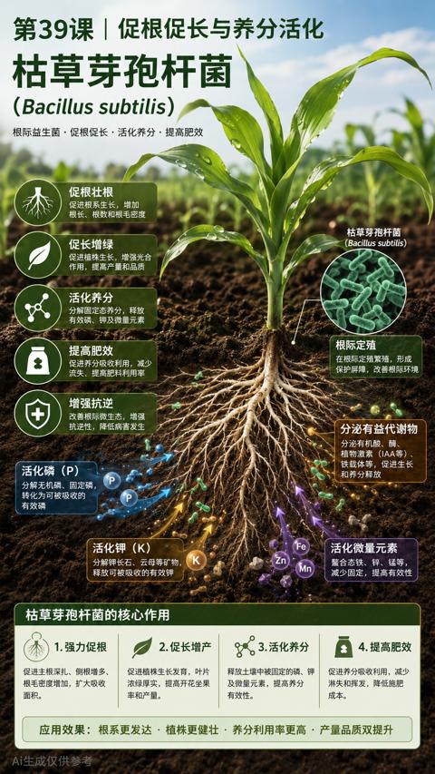 枯草芽孢杆菌（分解钾长石、云母等矿物）｜华昇金玛植保系统课技术图
