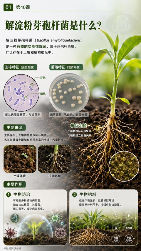 解淀粉芽孢杆菌是什么（尤其在健康土壞和有机质丰富的土壤中含量较高）｜华昇金玛植保系统课技术图