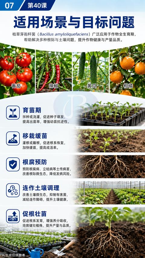适用场景与目标问题（帮助解决多种根际与土壤问题，提升作物健康与产量品质）｜华昇金玛植保系统课技术图