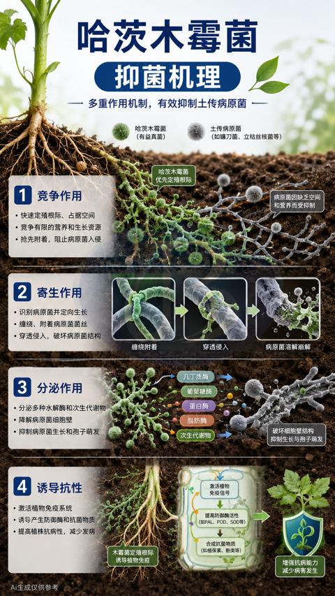 哈茨木霉菌（提高植株抗病性，减少发病）｜华昇金玛植保系统课技术图