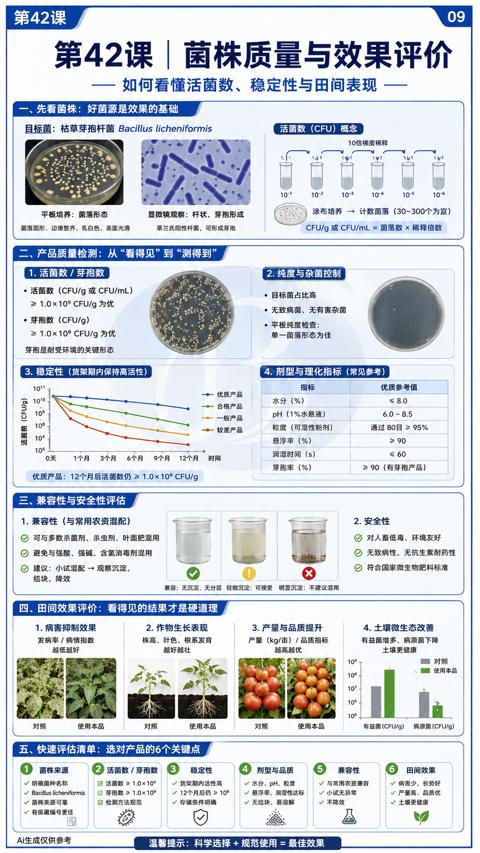 第42课|菌株质量与效果评价（五、快速评估清单）｜华昇金玛植保系统课技术图