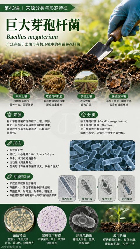 巨大芽孢杆菌（广泛存在于土壤与有机环境中的有益芽孢杆菌）｜华昇金玛植保系统课技术图