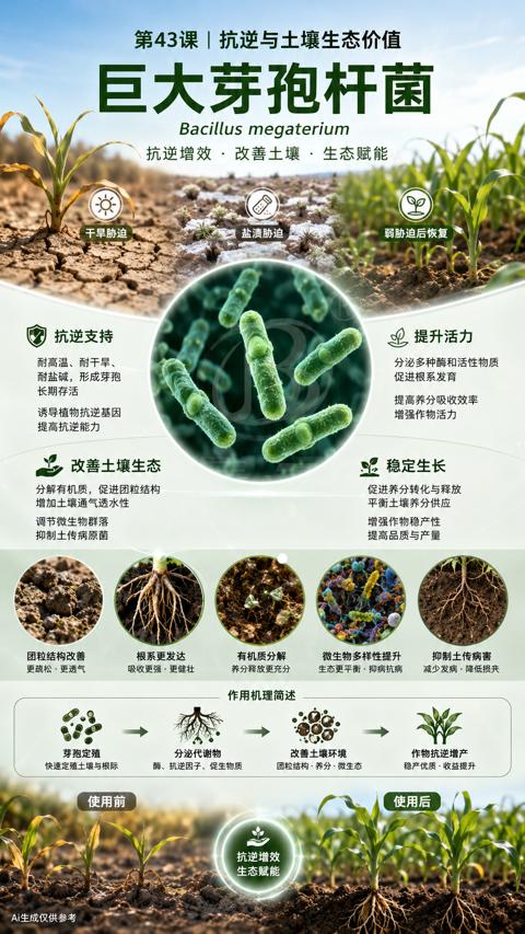 巨大芽孢杆菌（分解有机质，促进团粒结构）｜华昇金玛植保系统课技术图