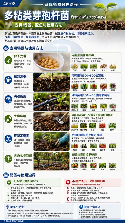 多粘类芽孢杆菌（多粘类芽孢杆菌是一种高效安全的有益菌，能促进作物生长、增强根系活力）｜华昇金玛植保系统课技术图