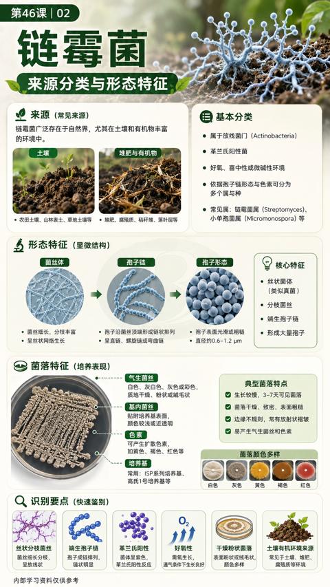 链霉菌（链電菌广泛存在于自然界，尤其在土壤和有机物丰富）｜华昇金玛植保系统课技术图