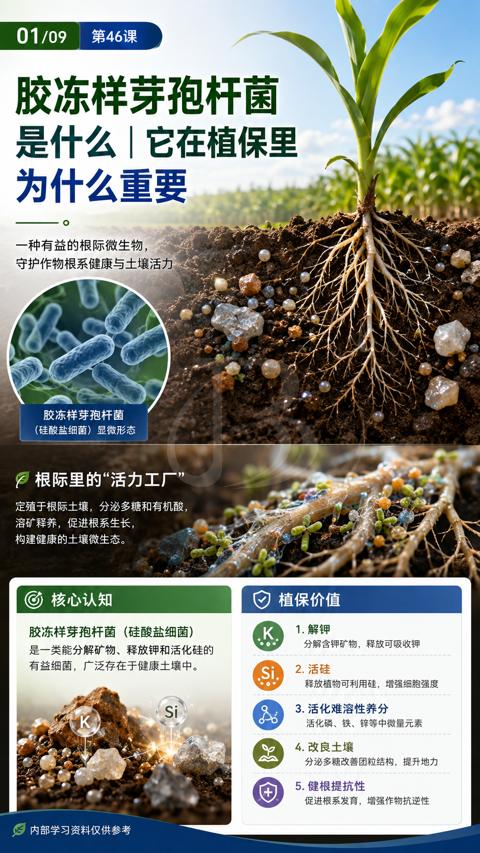 胶冻样芽孢杆菌（定殖于根际土壤，分泌多糖和有机酸）｜华昇金玛植保系统课技术图
