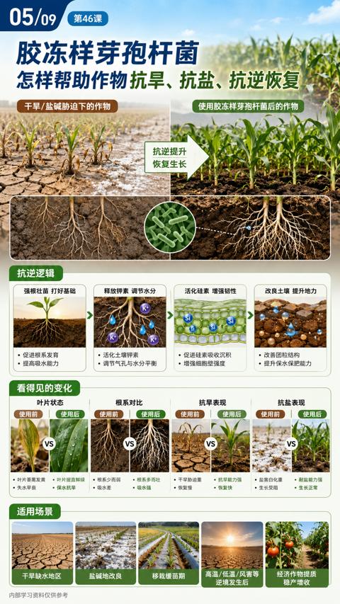 胶冻样芽孢杆菌（怎样帮助作物抗旱、抗盐、抗逆恢复）｜华昇金玛植保系统课技术图