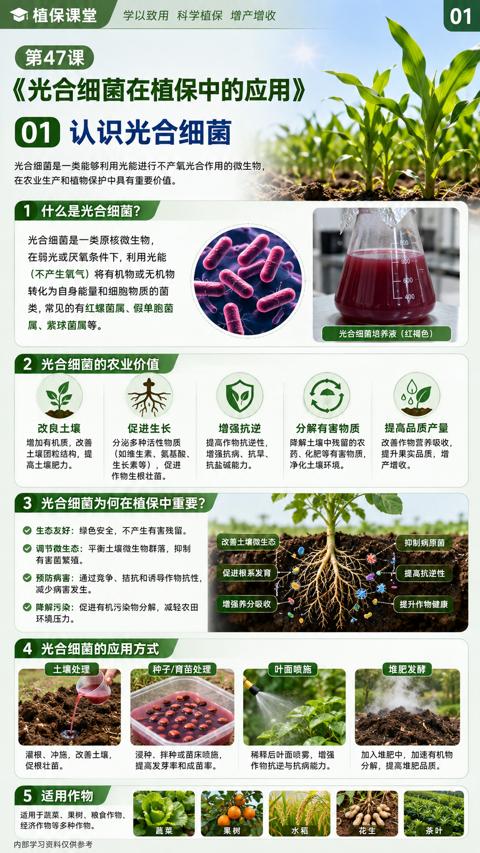认识光合细菌（光合细菌是一类能够利用光能进行不产氧光合作用的微生物）｜华昇金玛植保系统课技术图
