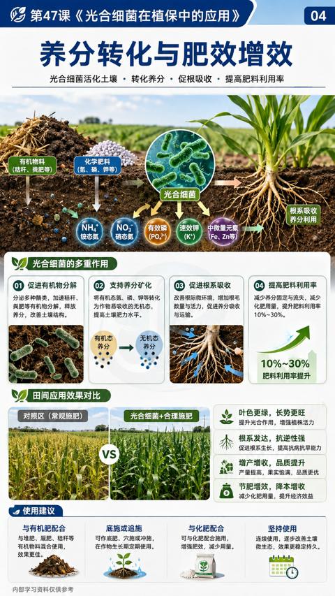 养分转化与肥效增效（第47课《光合细菌在植保中的应用）｜华昇金玛植保系统课技术图