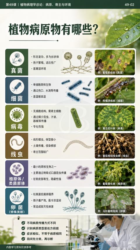 植物病原物有哪些（例）｜华昇金玛植保系统课技术图