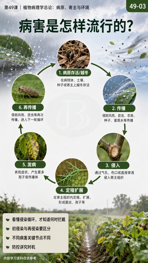 病害是怎样流行的（看懂侵染循环，才知道何时拦截）｜华昇金玛植保系统课技术图