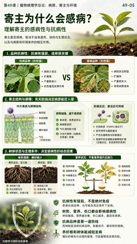 寄主为什么会感病（寄主是否感病，取决于自身遗传、结构与生理状态）｜华昇金玛植保系统课技术图