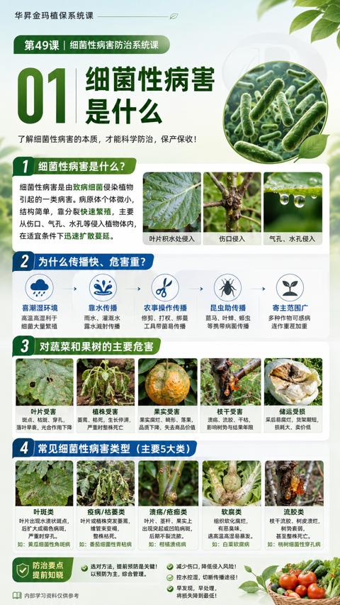 细菌性病害（了解细菌性病害的本质，才能科学防治，保产保收）｜华昇金玛植保系统课技术图
