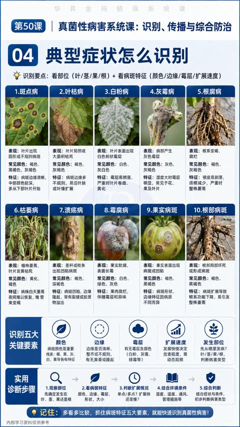 典型症状怎么识别（记住）｜华昇金玛植保系统课技术图
