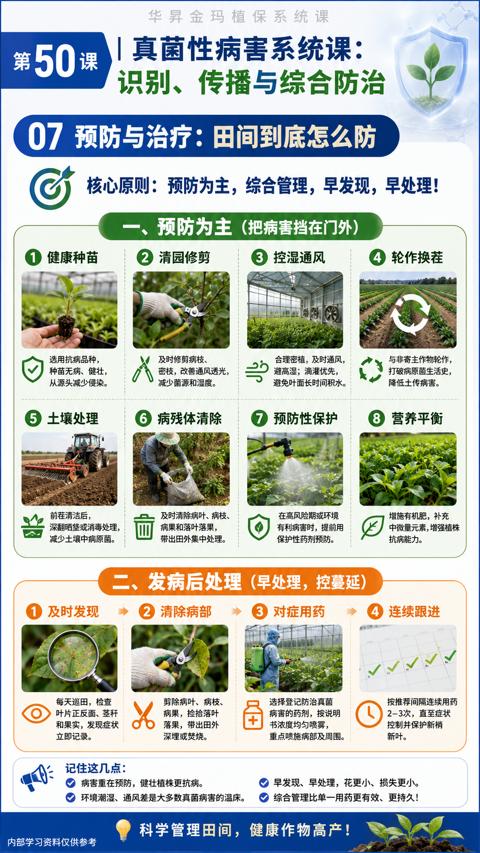 07 预防与治疗：田间到底怎么防（核心原则）｜华昇金玛植保系统课技术图