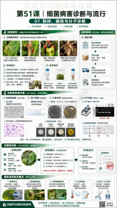 第51课| 细菌病害诊断与流行（送检流程（规范送检，提高检测成功率））｜华昇金玛植保系统课技术图