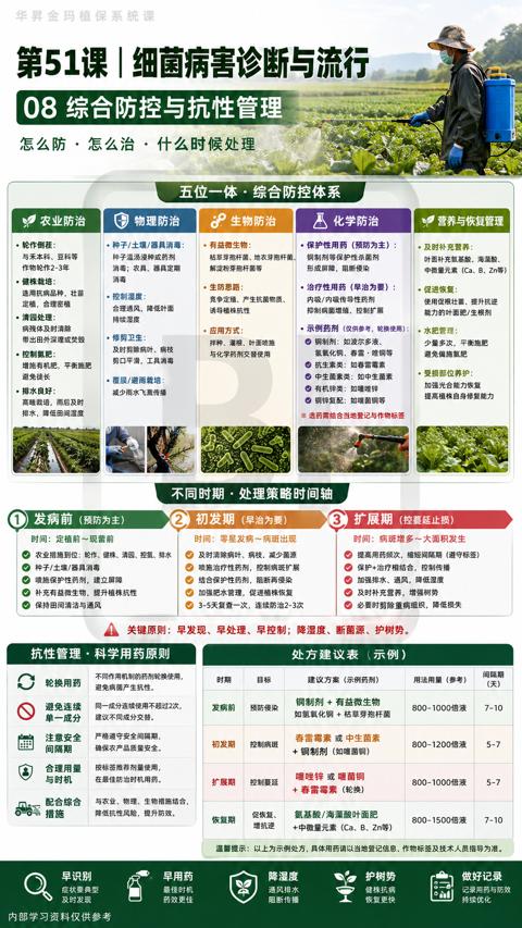 第51课|细菌病害诊断与流行（关键原则）｜华昇金玛植保系统课技术图