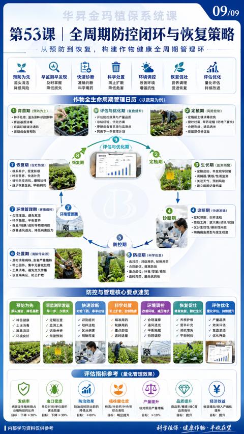 第53课 |全周期防控闭环与恢复策略（评估指标参考（量化管理效果））｜华昇金玛植保系统课技术图