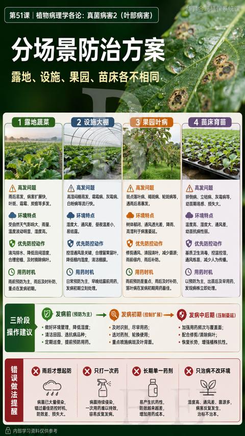 分场景防治方案（露地、设施、果园、苗床各不相同）｜华昇金玛植保系统课技术图