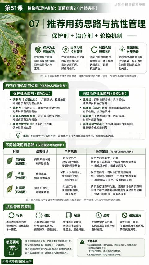 07| 推荐用药思路与抗性管理（注）｜华昇金玛植保系统课技术图