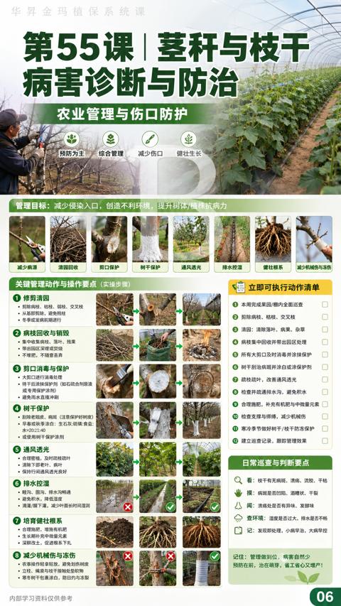第55课 |茎秆与枝干（管理目标）｜华昇金玛植保系统课技术图
