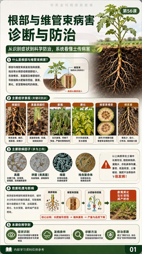 诊断与防治（从识别症状到科学防治，系统看懂土传病害）｜华昇金玛植保系统课技术图