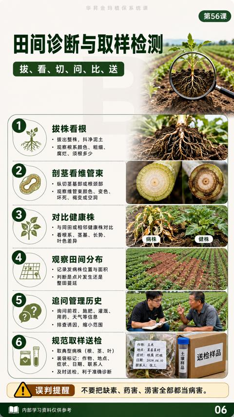 田间诊断与取样检测（不要把缺素、药害、涝害全部都当病害）｜华昇金玛植保系统课技术图