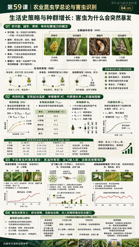 第59课 |农业昆虫学总论与害虫识别（03 不同害虫的暴发路径）｜华昇金玛植保系统课技术图