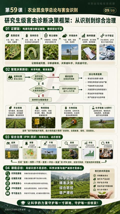 第59课|农业昆虫学总论与害虫识别（证据链越完整，诊断越精准，决策越科学，风险越可控）｜华昇金玛植保系统课技术图