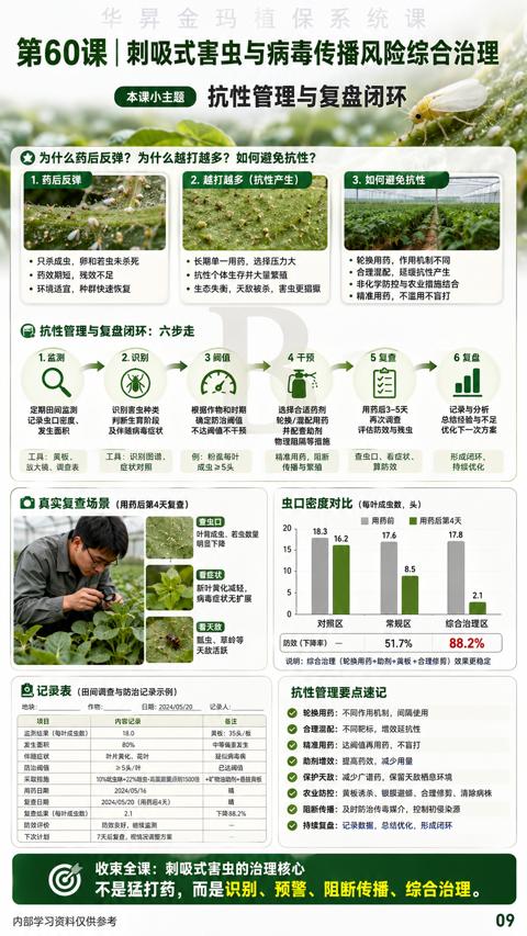 第60课|刺吸式害虫与病毒传播风险综合治理（农业防控）｜华昇金玛植保系统课技术图
