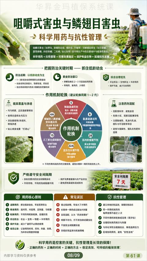 咀嚼式害虫与鳞翅目害虫（6 规范记录）｜华昇金玛植保系统课技术图