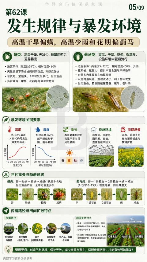 发生规律与暴发环境（管理要点）｜华昇金玛植保系统课技术图