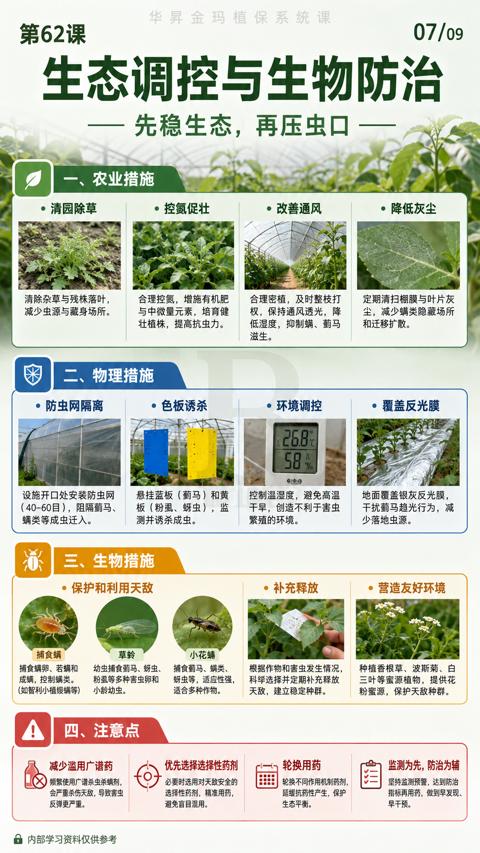 生态调控与生物防治（40-60目），阻隔蓟马）｜华昇金玛植保系统课技术图