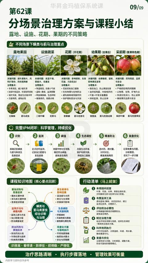 分场景治理方案与课程小结（完整IPM闭环）｜华昇金玛植保系统课技术图