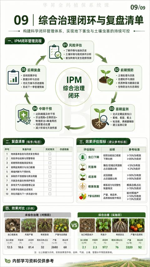 09 综合治理闭环与复盘清单（注）｜华昇金玛植保系统课技术图