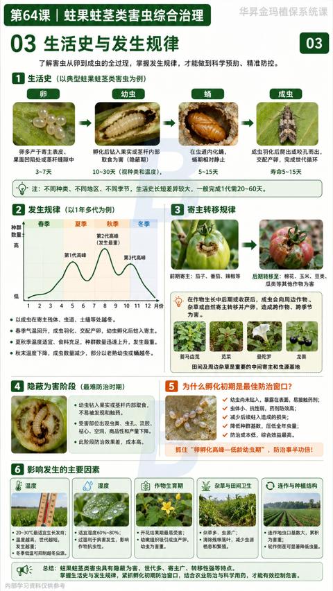 03 生活史与发生规律（了解害虫从卵到成虫的全过程，掌握发生规律，才能做到科学预、精准防控）｜华昇金玛植保系统课技术图