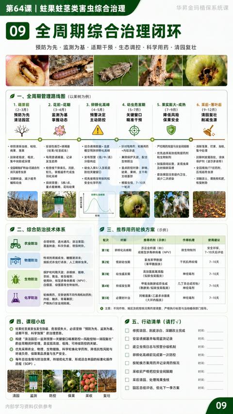 全周期综合治理闭环（一、全周期管理路线图（以果树为例））｜华昇金玛植保系统课技术图
