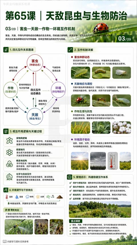 第65课 | 天敌昆虫与生物防治（共同决定害虫种胖动态与作物健康，影响生物防治的稳定性与效能）｜华昇金玛植保系统课技术图