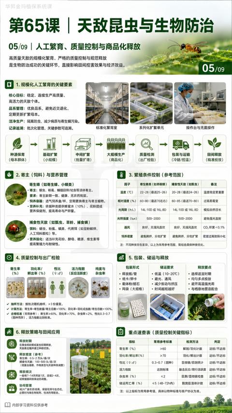 第65课|天敌昆虫与生物防治（是生物防治成功的关键环节，直接影响田间控害效果与经济效益）｜华昇金玛植保系统课技术图