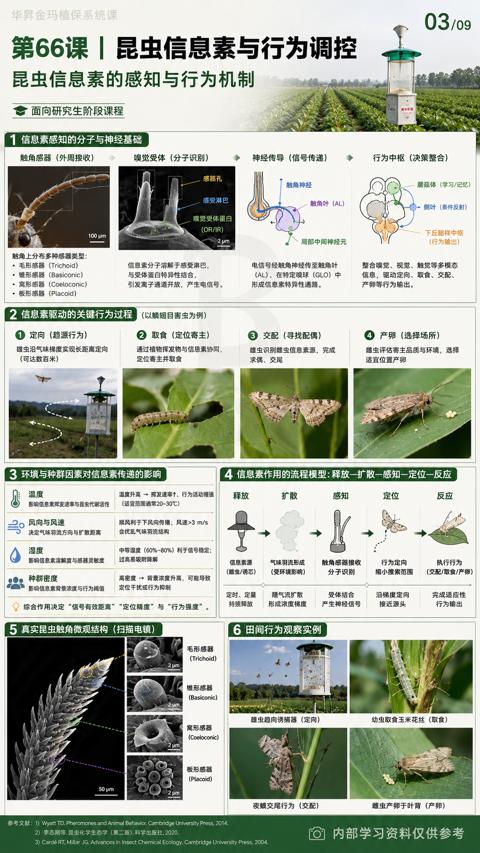 第66课| 昆虫信息素与行为调控（信息，驱动定向、取食、交配）｜华昇金玛植保系统课技术图