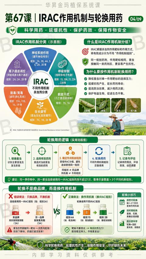 第67课|IRAC作用机制与轮换用药（心 建议）｜华昇金玛植保系统课技术图
