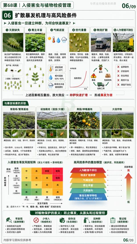 扩散暴发机理与高风险条件（对植物保护的意义）｜华昇金玛植保系统课技术图