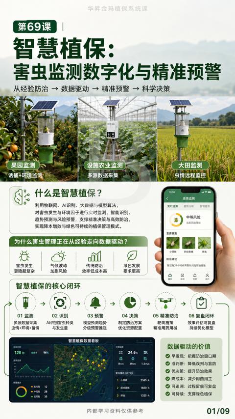 智慧植保（对害虫发生与环境因子进行实时监测、智能识别）｜华昇金玛植保系统课技术图